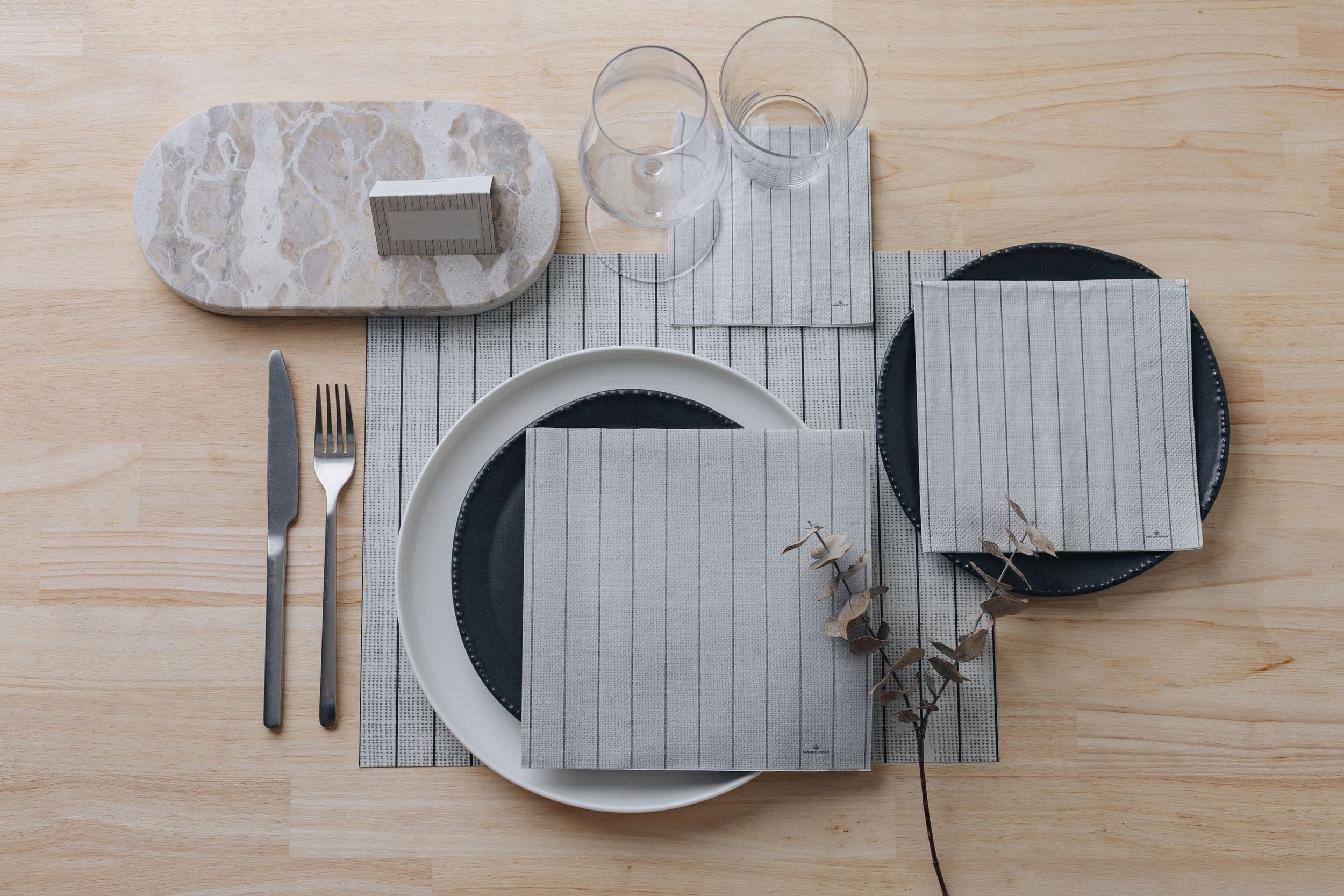 Linen Paper Placemat Pad - Pinstripe