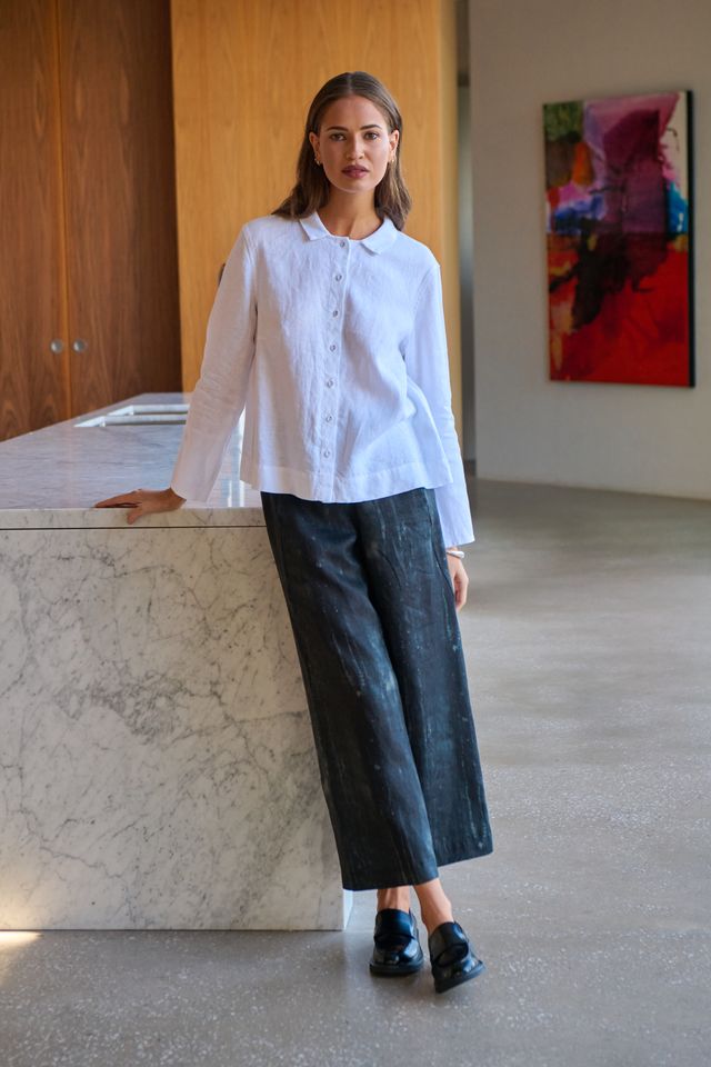 Crop White Linen shirt - Gateway Gifts
