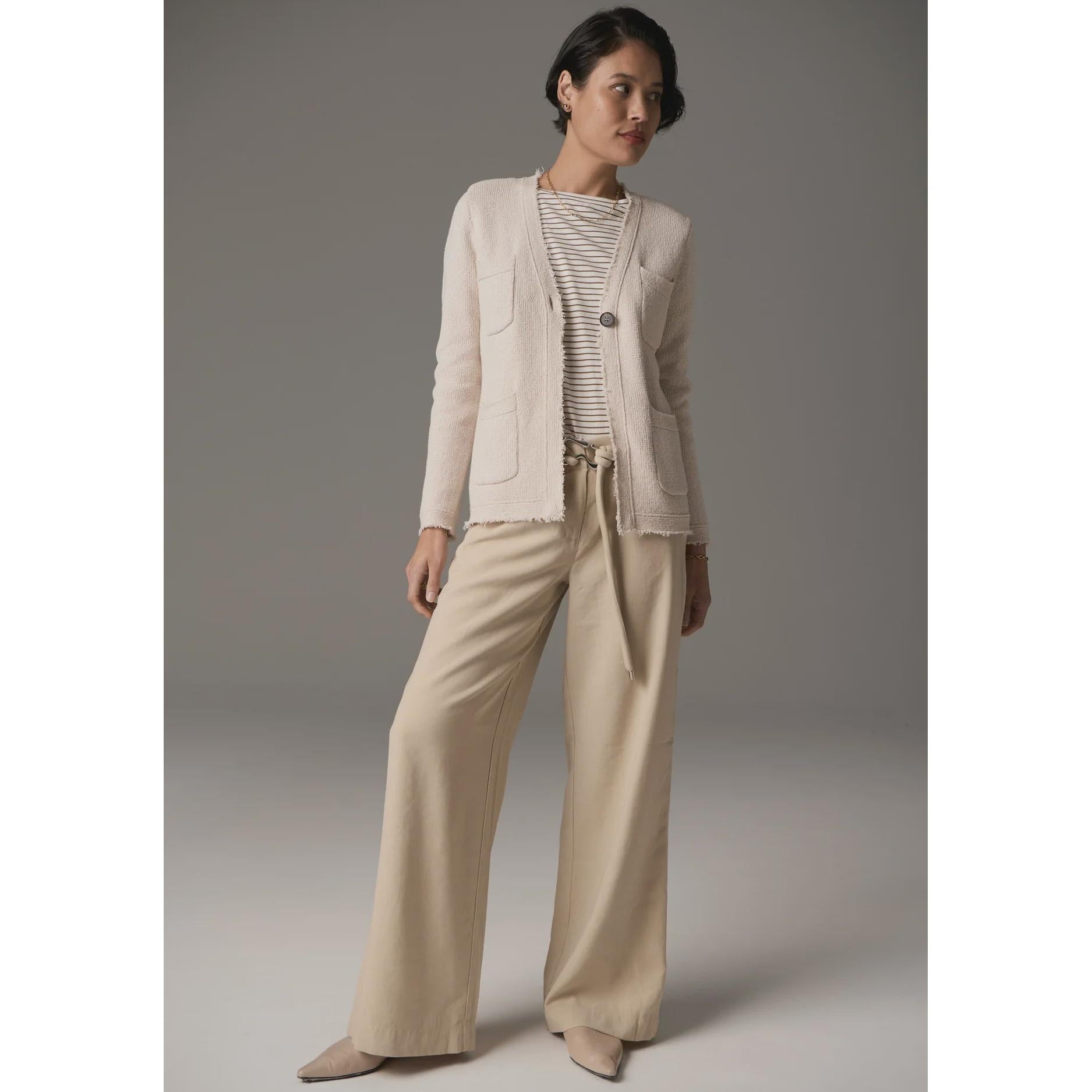 Signe Tee Long Sleeves White/Khaki