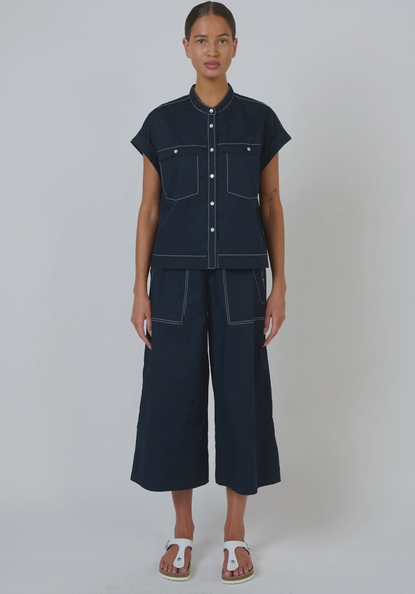 Tia Poplin Pant Navy - Gateway Gifts