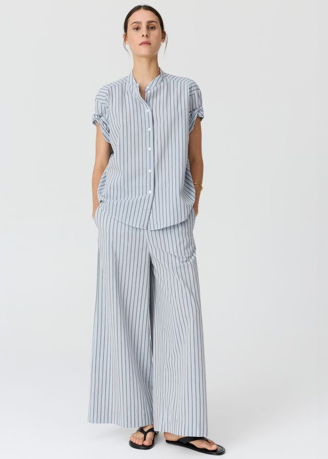 Bay Pant Blue/Choc Stripe