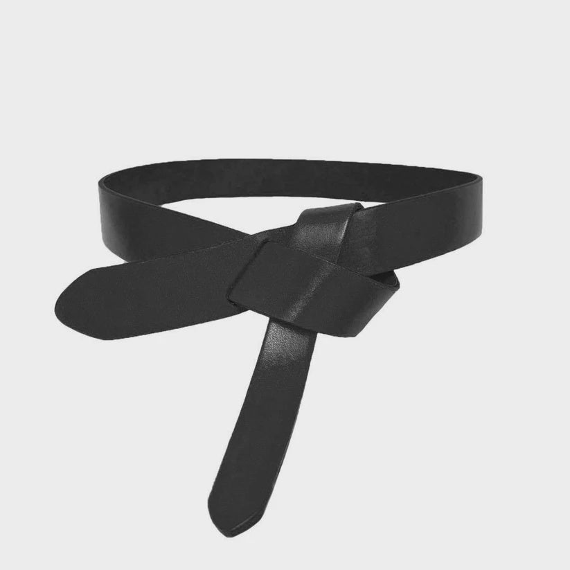 Black Rockdale Leather Knot Belt