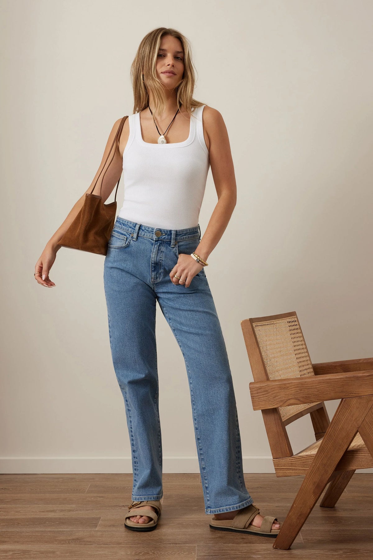 Zaeli Square Neck Tank White - Gateway Gifts