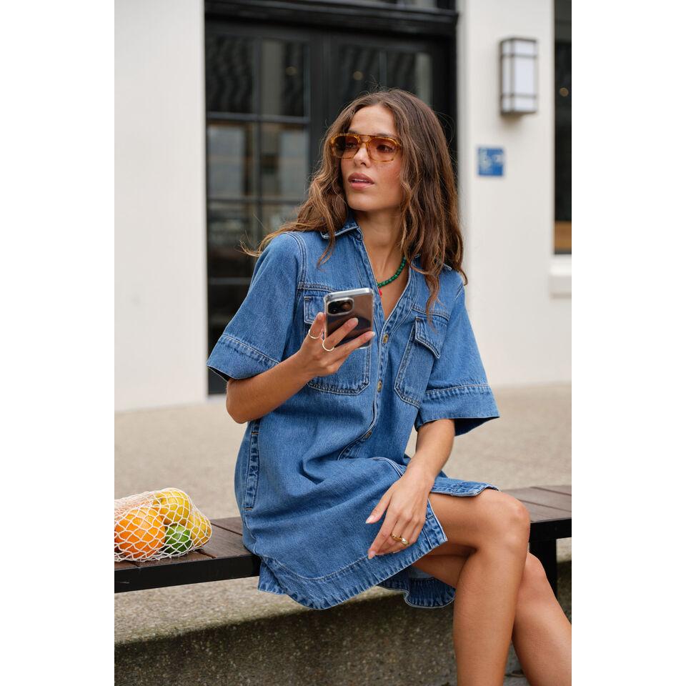 Sammy Relaxed Shirt Dress / Fresh Indigo - Gateway Gifts