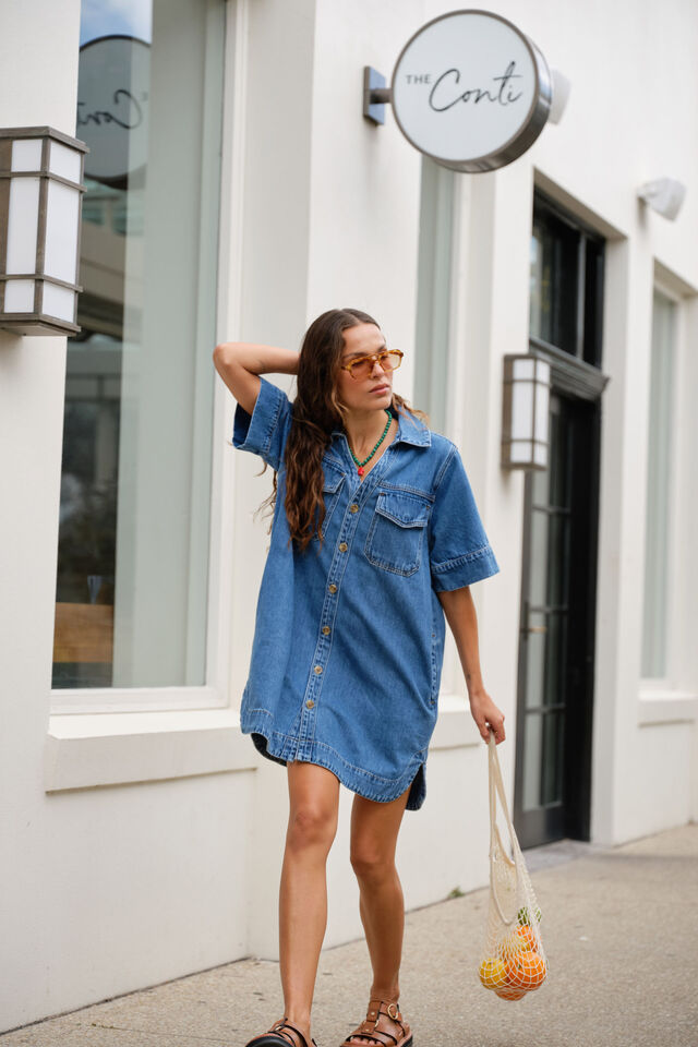 Sammy Relaxed Shirt Dress / Fresh Indigo