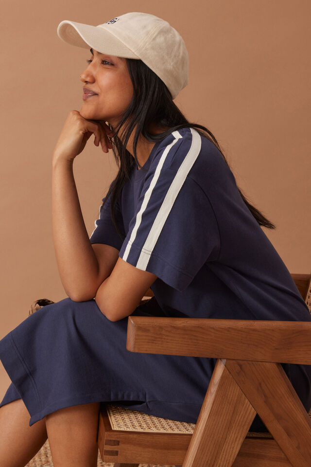 Charlotte Midi Terry Dress Navy
