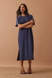 Charlotte Midi Terry Dress Navy