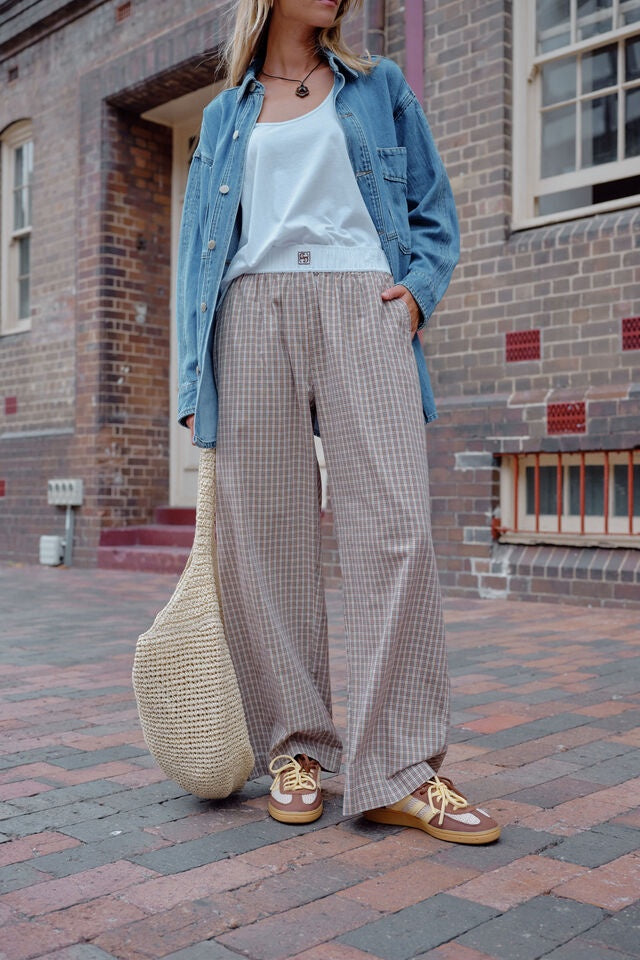 The Lounge Pant Toffee Check - Gateway Gifts
