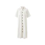 Ava Short Sleeve Midi Dress / Fresh Ecru Twill - Gateway Gifts