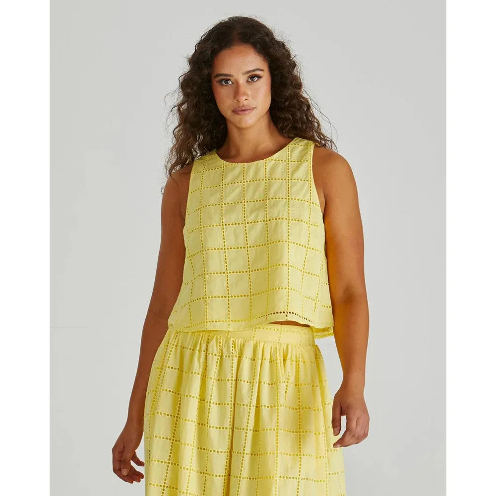 Helmi Broderie Tank - Gateway Gifts