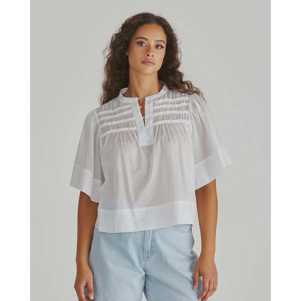 Pammi Ruffle Yoke Blouse - Gateway Gifts