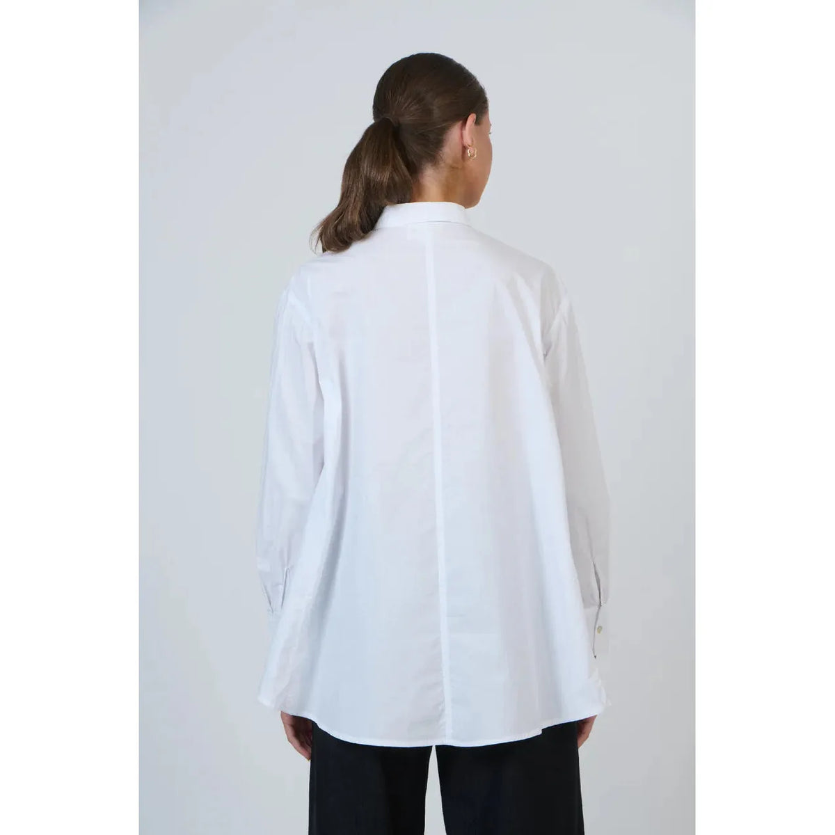 Flared Poplin Shirt White - Gateway Gifts