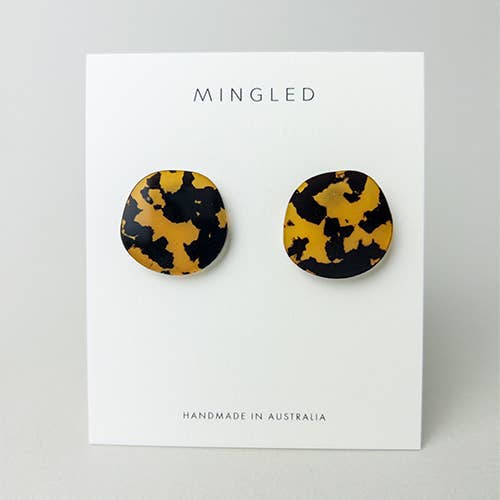 Organic Statement Studs - Tortoise Shell - Gateway Gifts