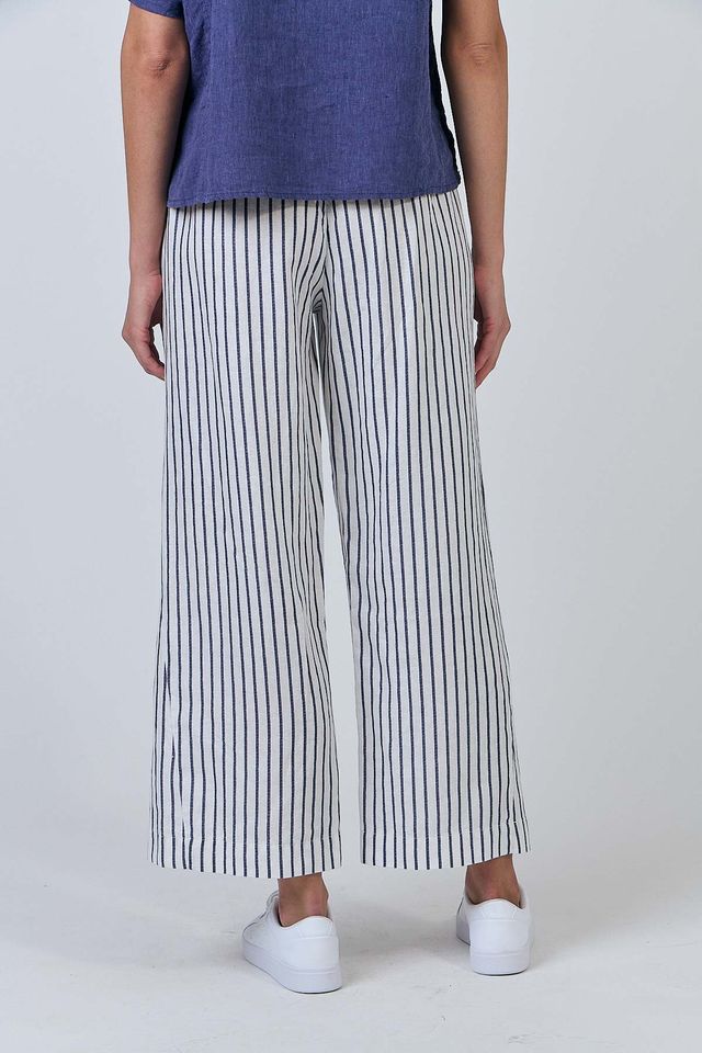 Blueberry Striped Linen Pant