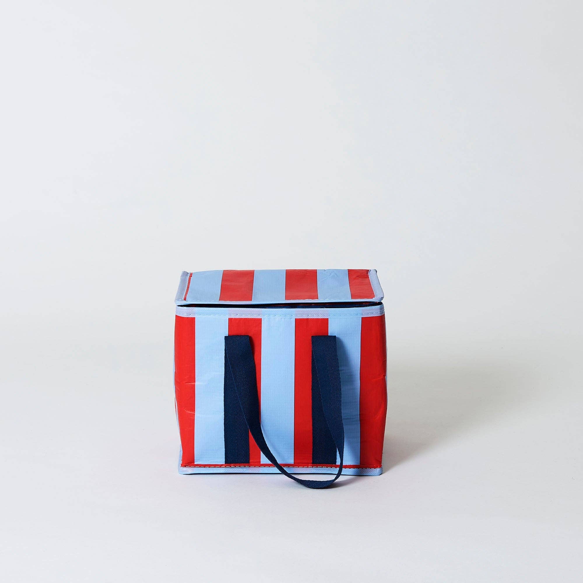 Red Blue Stripe Mini Insulated Tote