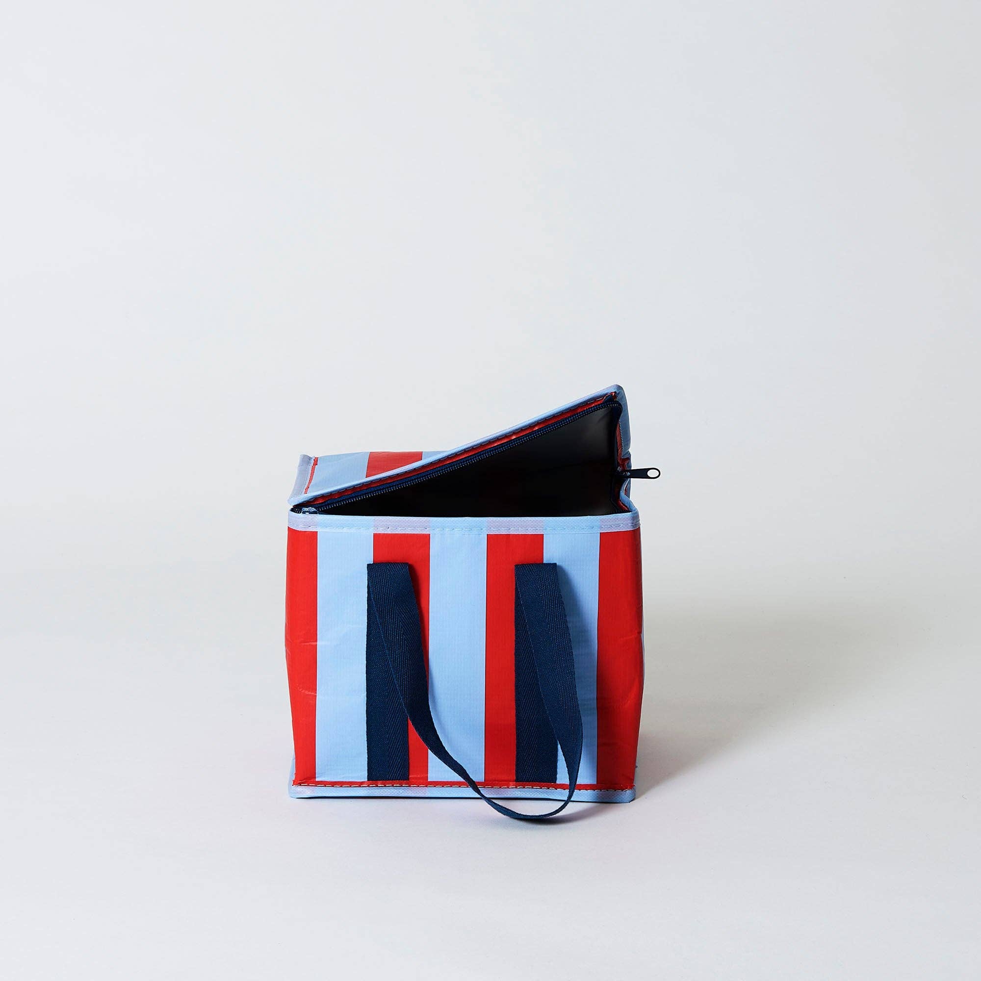 Red Blue Stripe Mini Insulated Tote