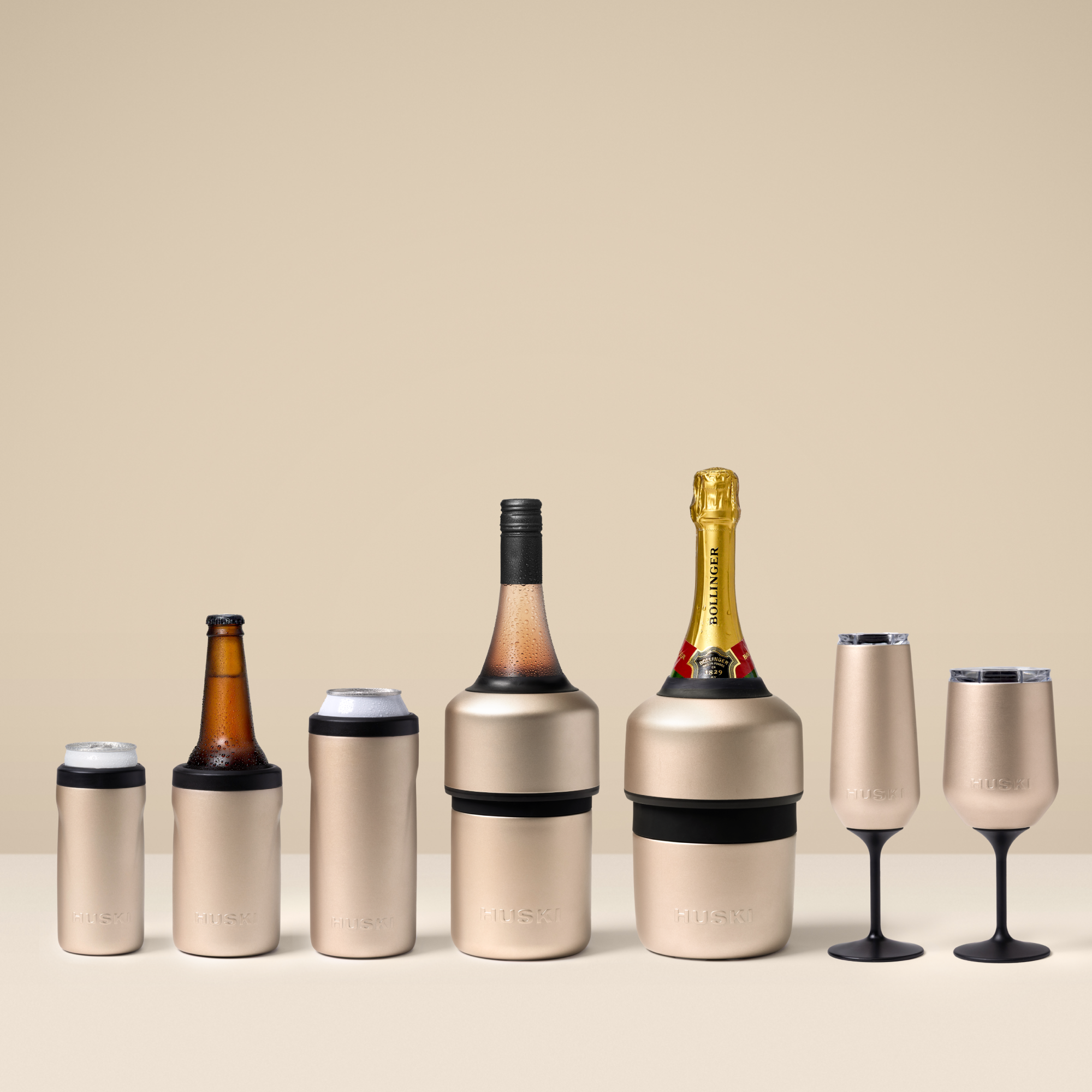 NEW: Huski Slim Can Cooler - Champagne - Gateway Gifts
