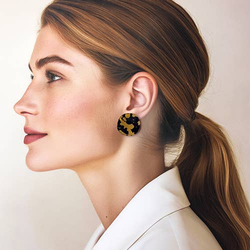 Organic Statement Studs - Tortoise Shell - Gateway Gifts