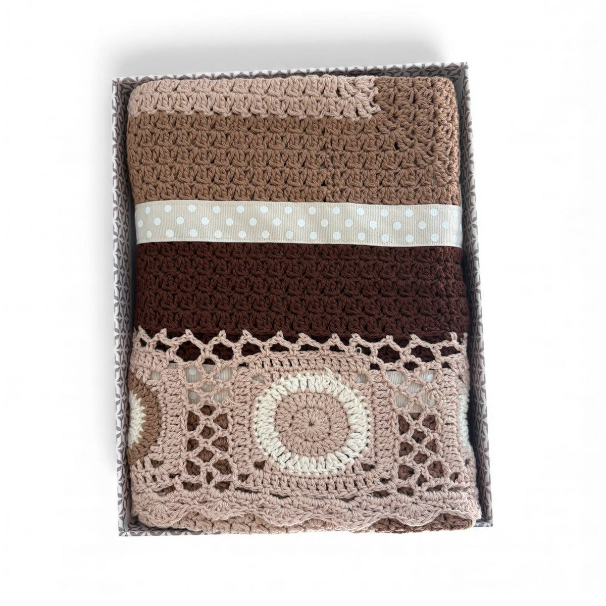 Chocolate hand crochet blanket - Gateway Gifts