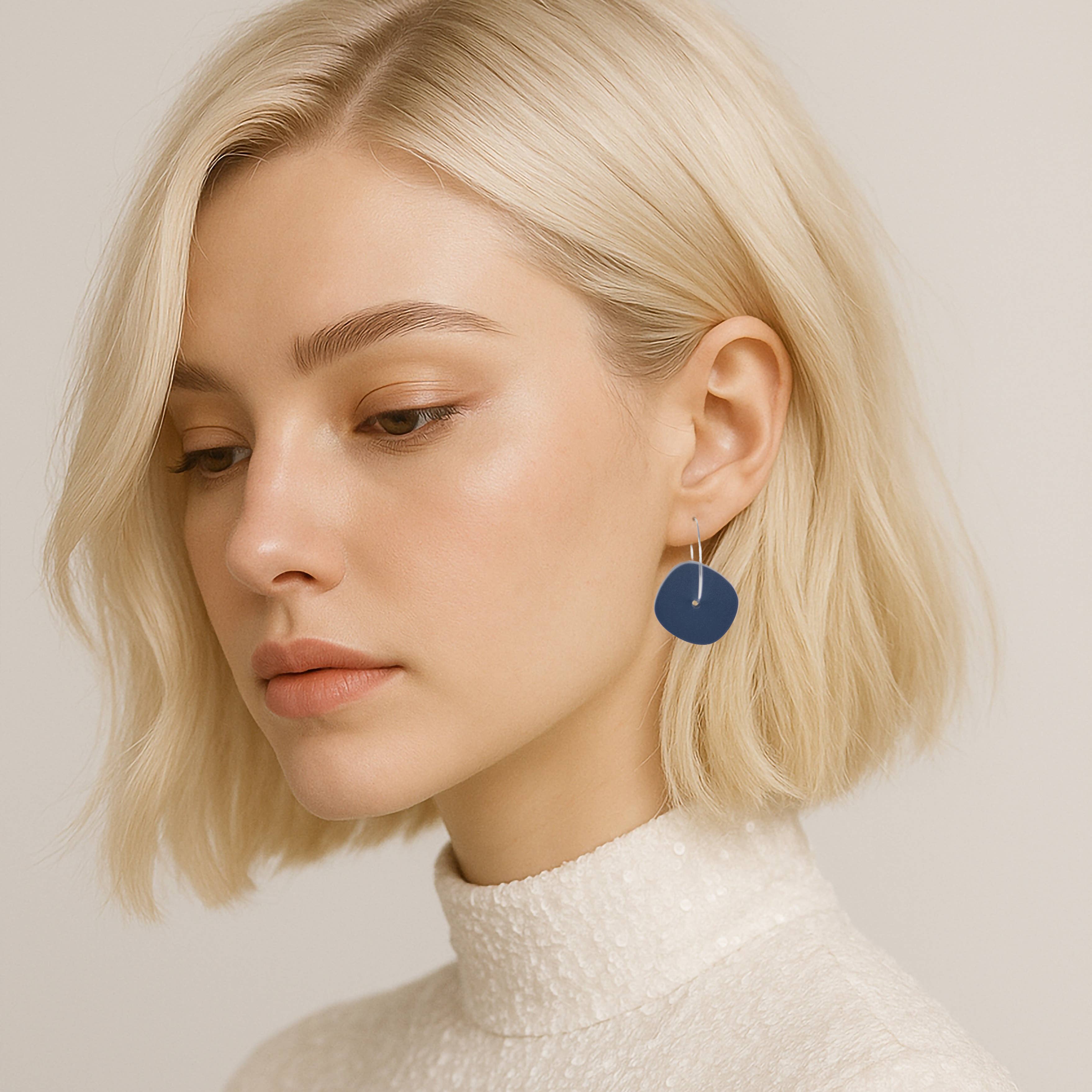 Aura Hoops - Dark Blue Earrings: Silver Plated - Gateway Gifts