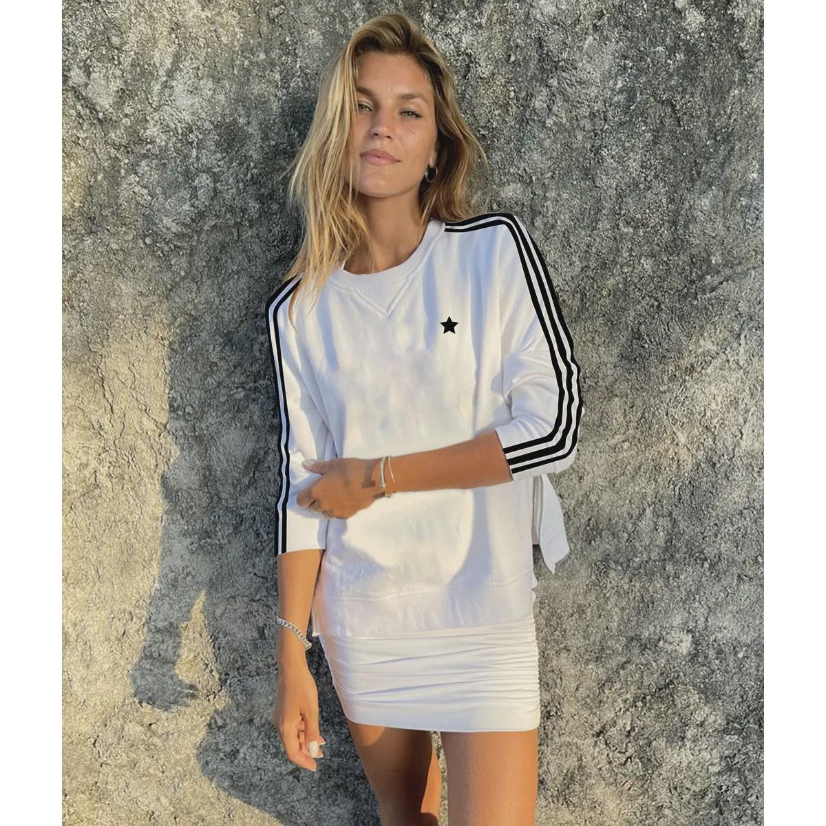 Arm Stripe Sweat - White/Black