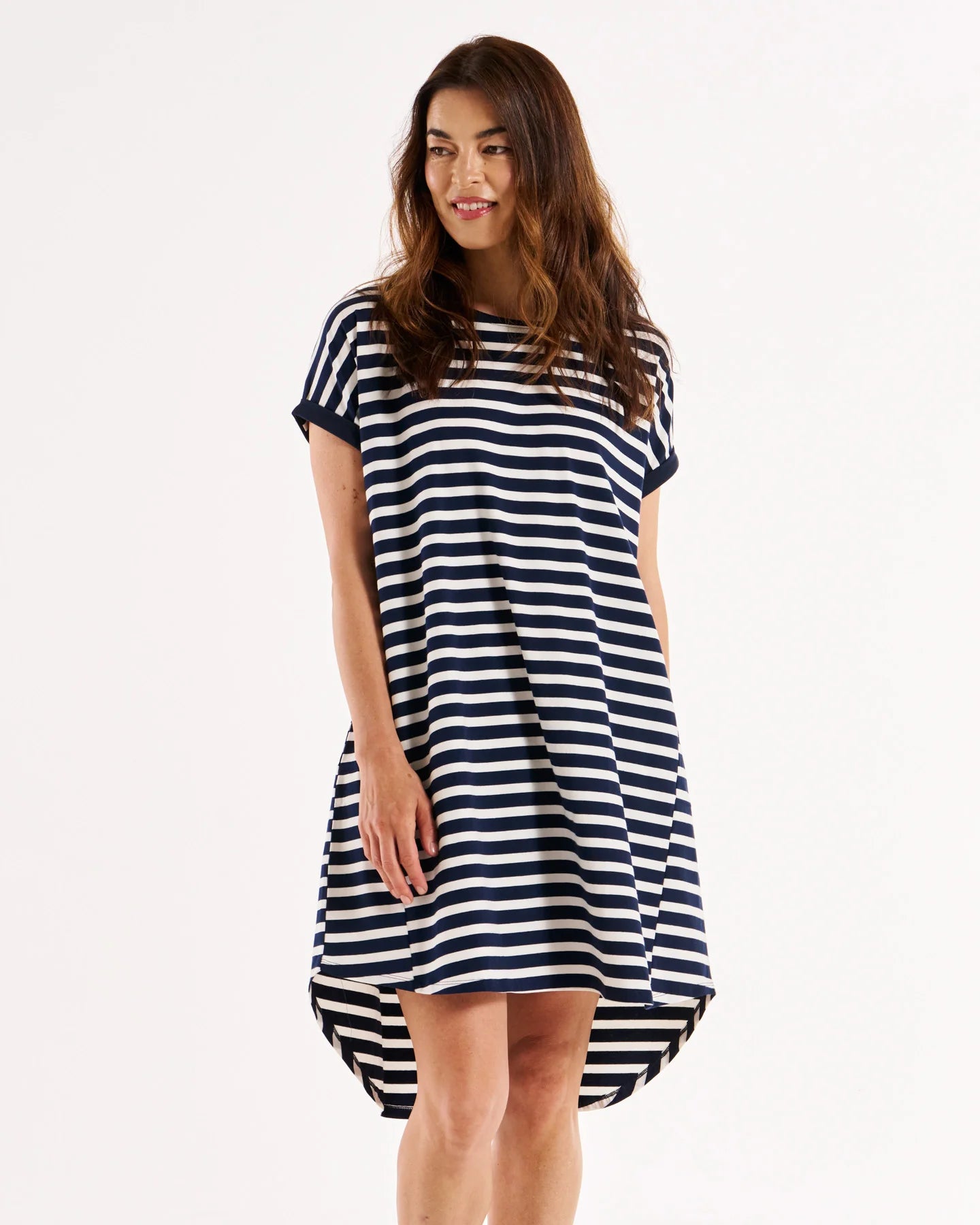 Maxine T Shirt Dress Navy Stripe