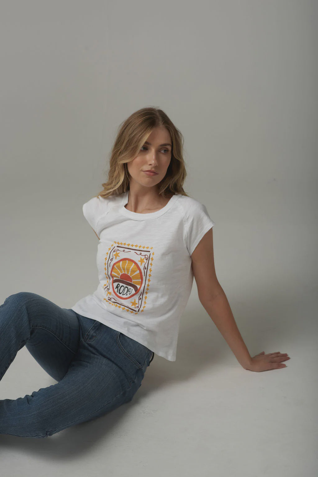 Printed Rodeo Tee - White