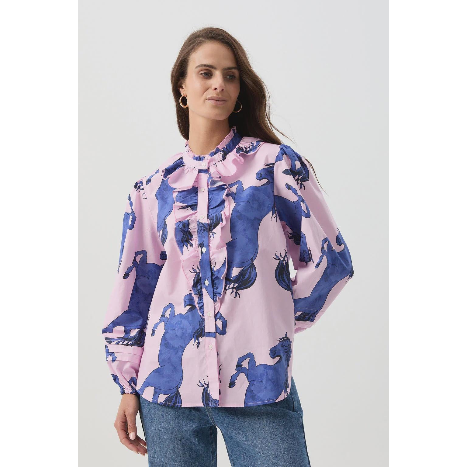Stallion Print Blouse
