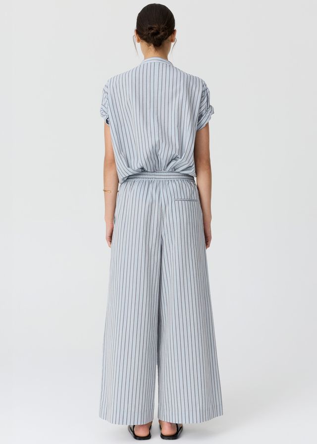 Bay Shirt Blue/Choc Stripe
