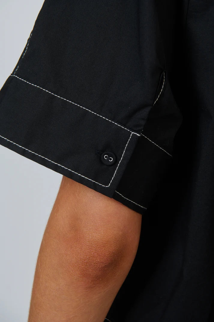 Tia Shirt Black Poplin