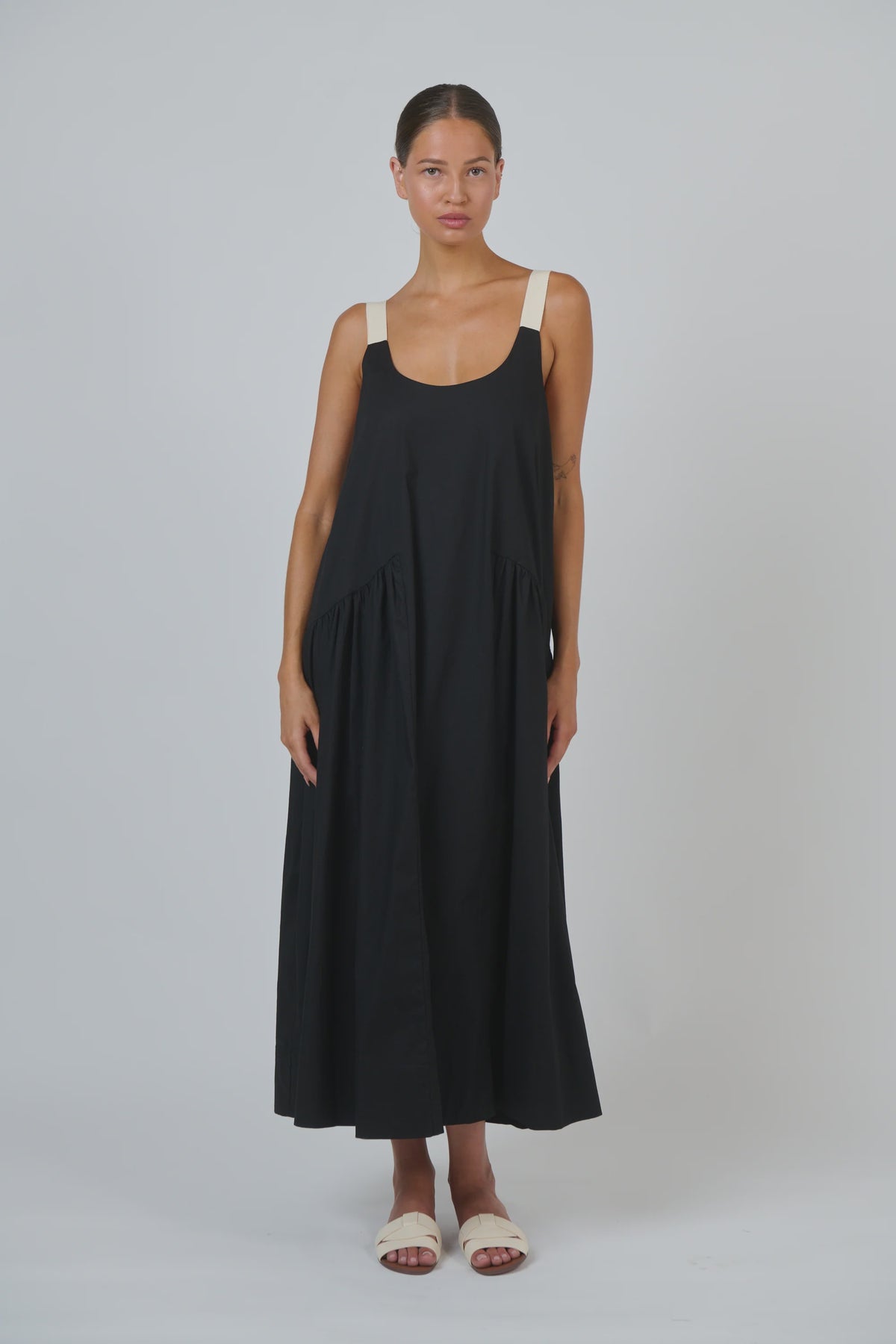 Contrast Strap Dress Ink