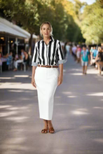 Navy Stripe Trim Shirt