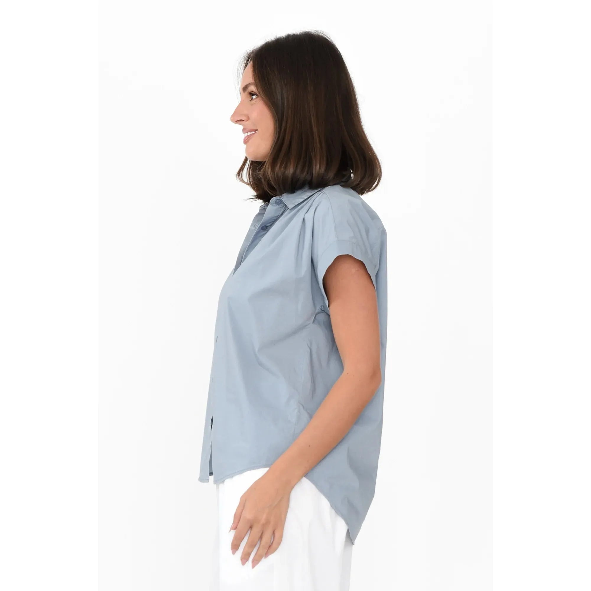 Harlyn Cap Sleeve Shorts /  Light Blue