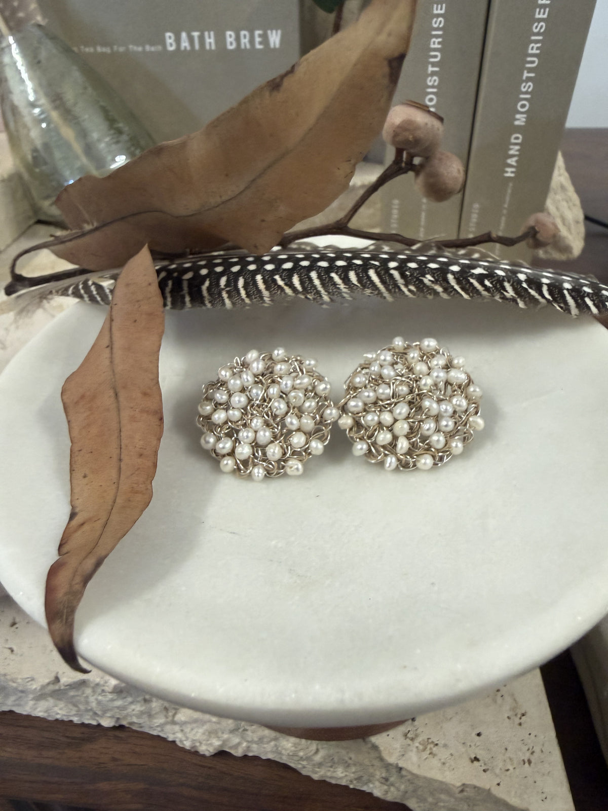 Erato Pearl & Silver Earrings