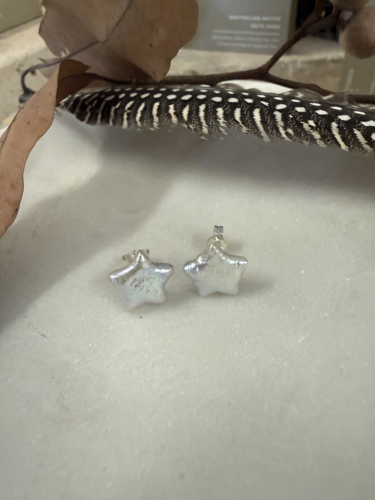 Star Shaped Fresh Water Pearl studs