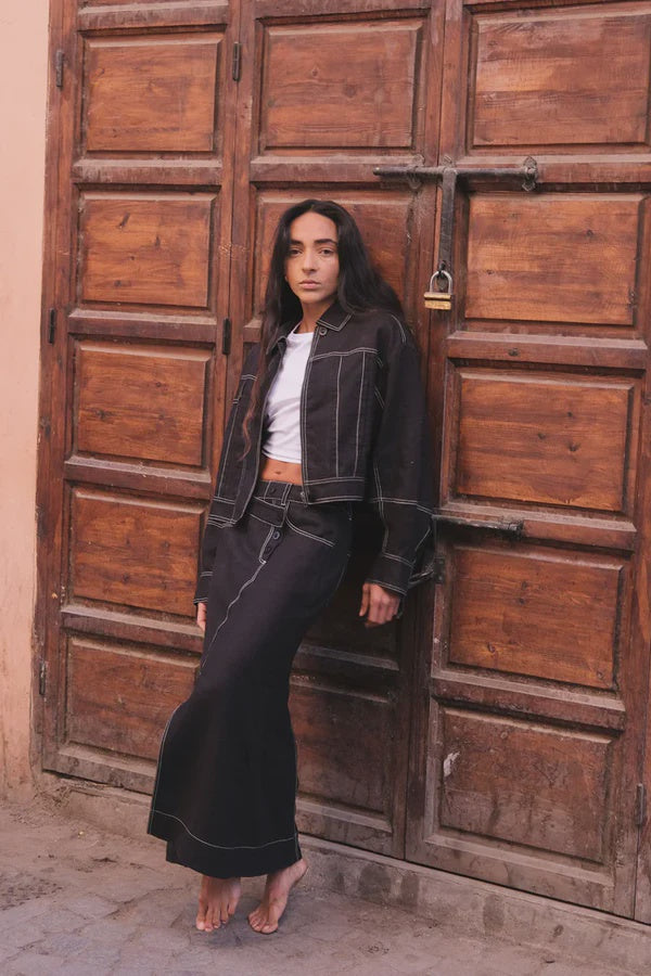 Jax Linen Skirt Black - Gateway Gifts