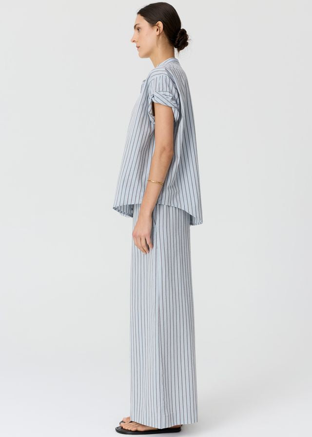 Bay Pant Blue/Choc Stripe