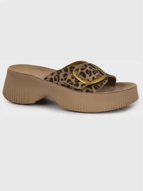 Beatrice Brown Leopard Slide