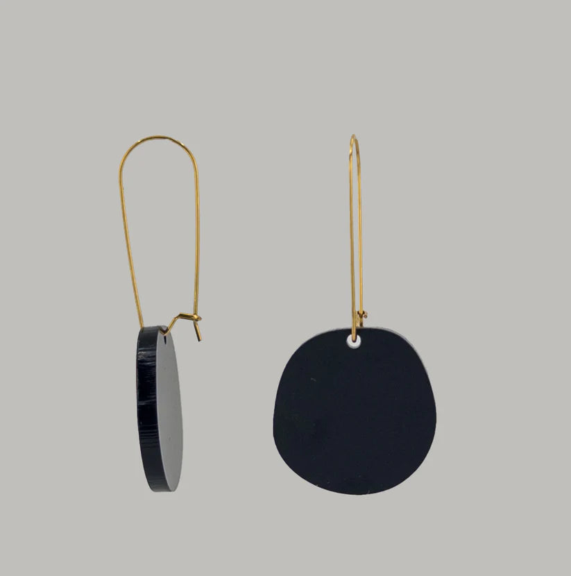 Organic Dangle Earrings - Matte Black - Gateway Gifts