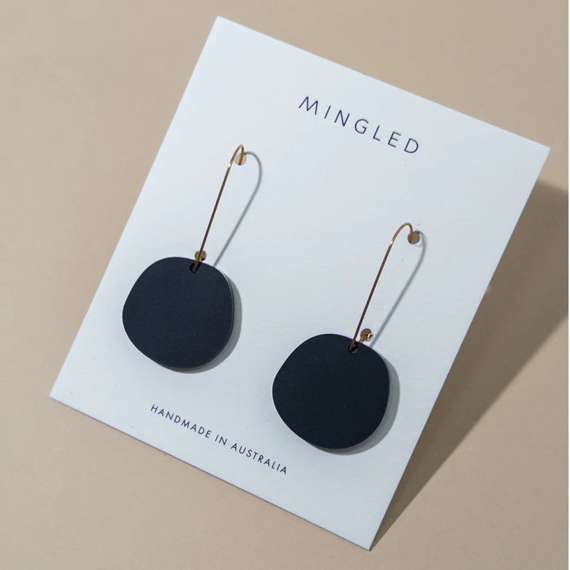 Organic Dangle Earrings - Matte Black - Gateway Gifts