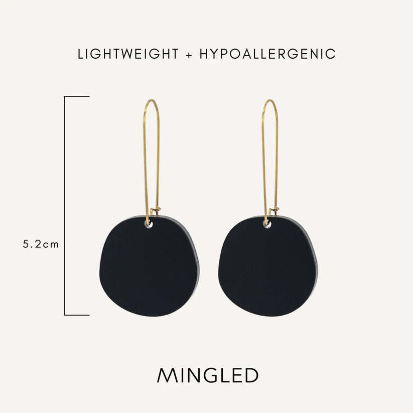 Organic Dangle Earrings - Matte Black - Gateway Gifts