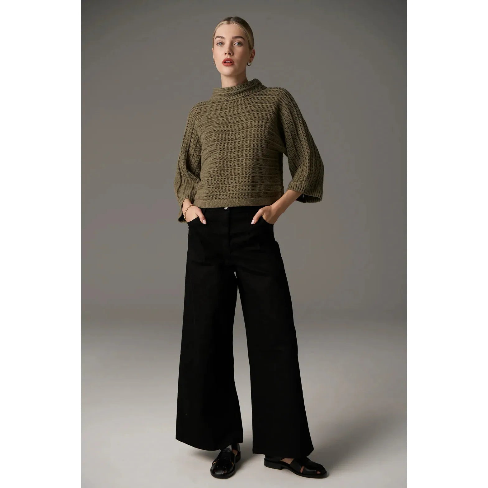Lauren Wide Leg Jean Black