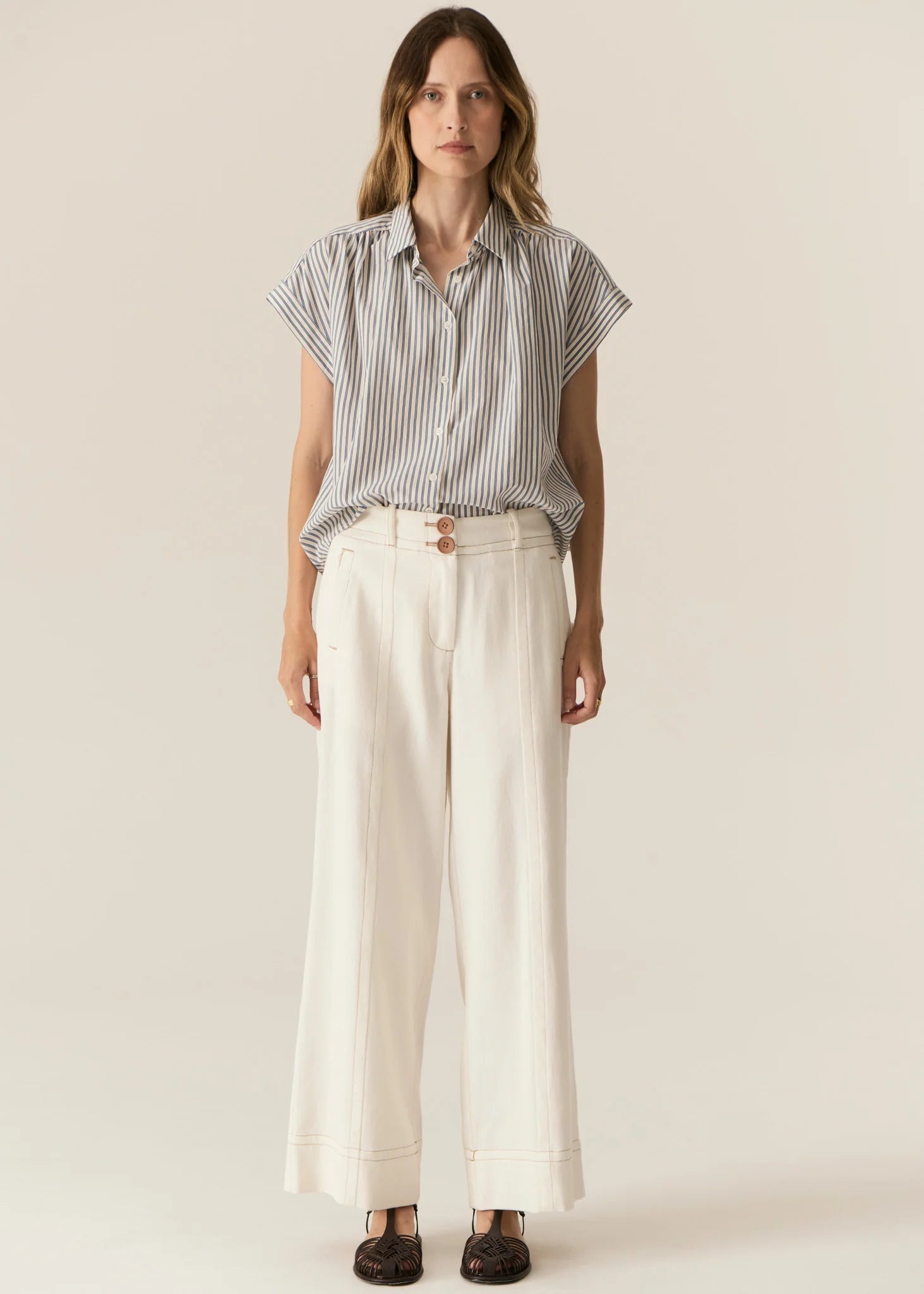 Carsen Full Length Pant Ecru