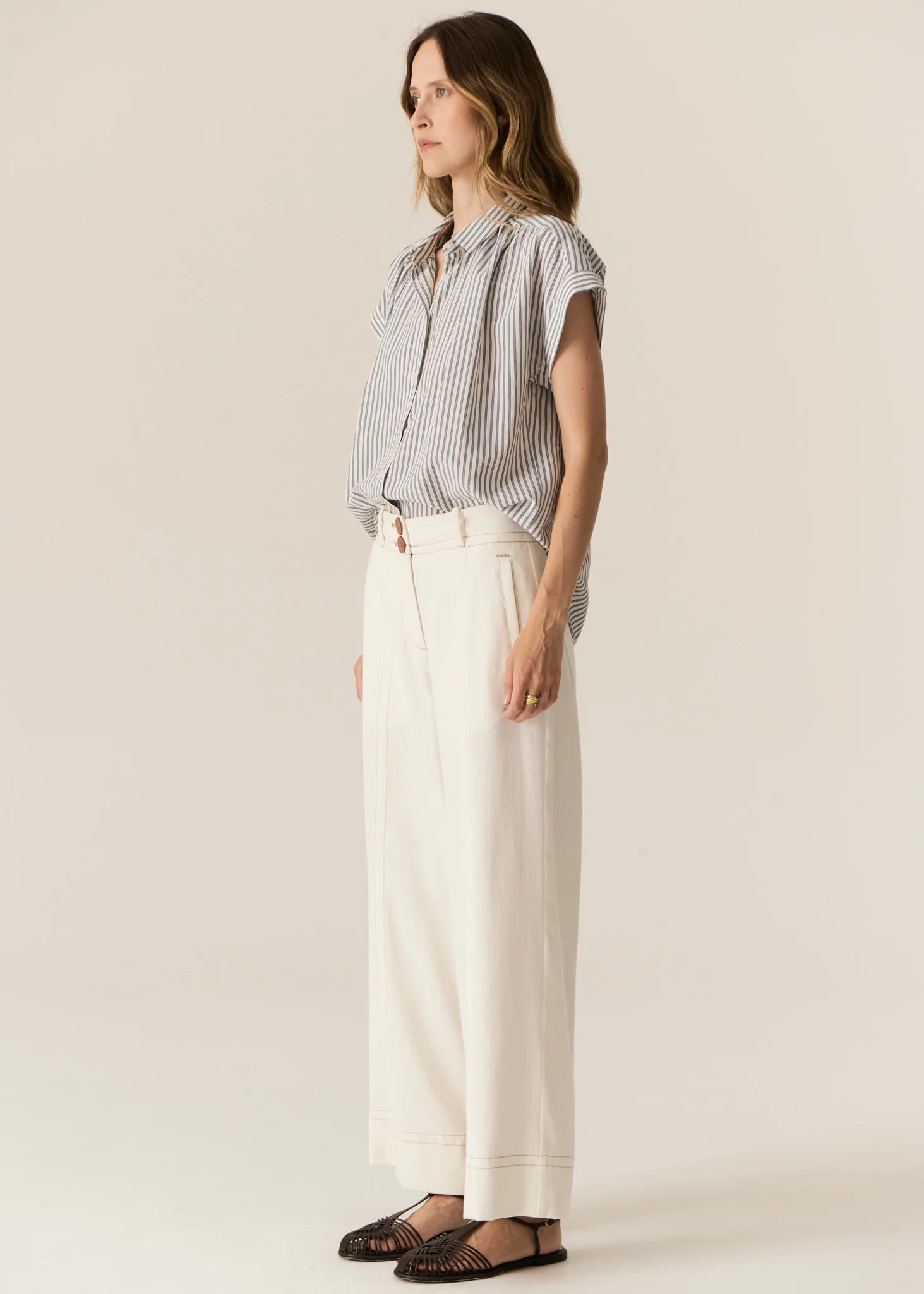 Carsen Full Length Pant Ecru