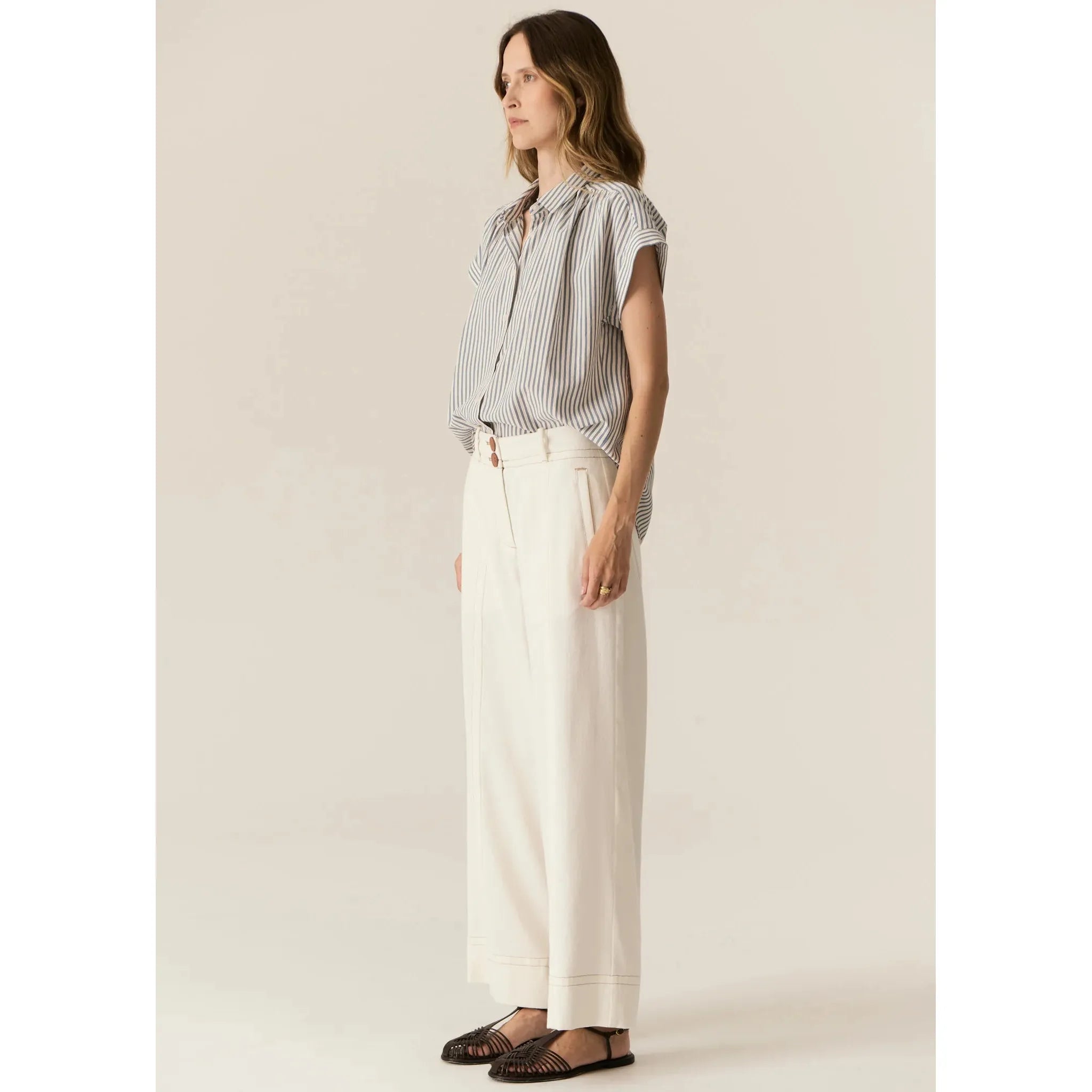 Carsen Full Length Pant Ecru - Gateway Gifts