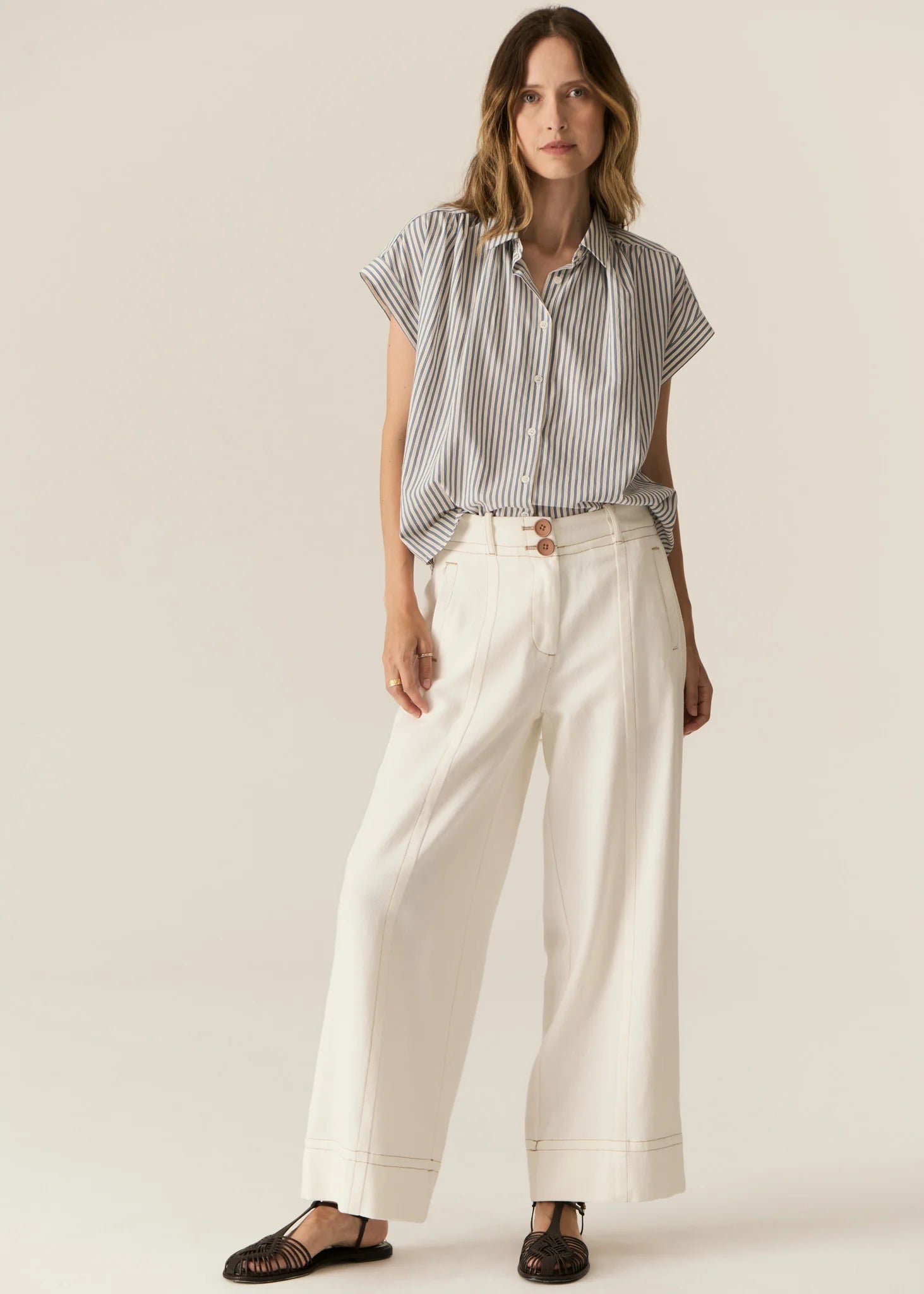 Carsen Full Length Pant Ecru
