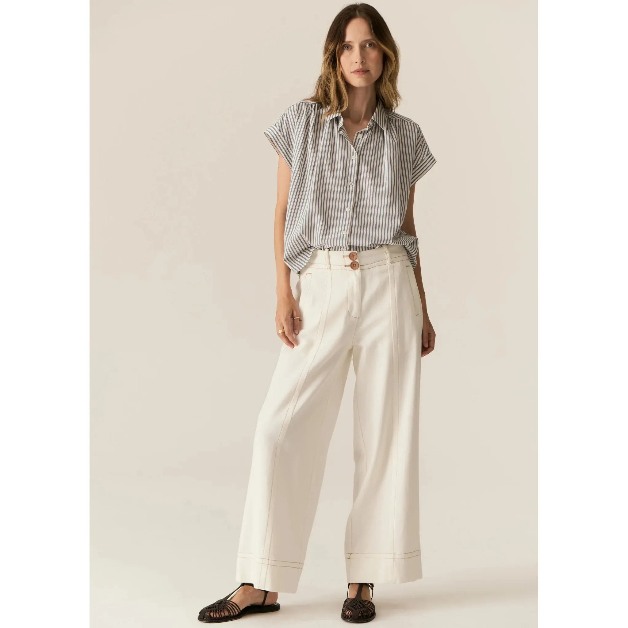 Carsen Full Length Pant Ecru - Gateway Gifts