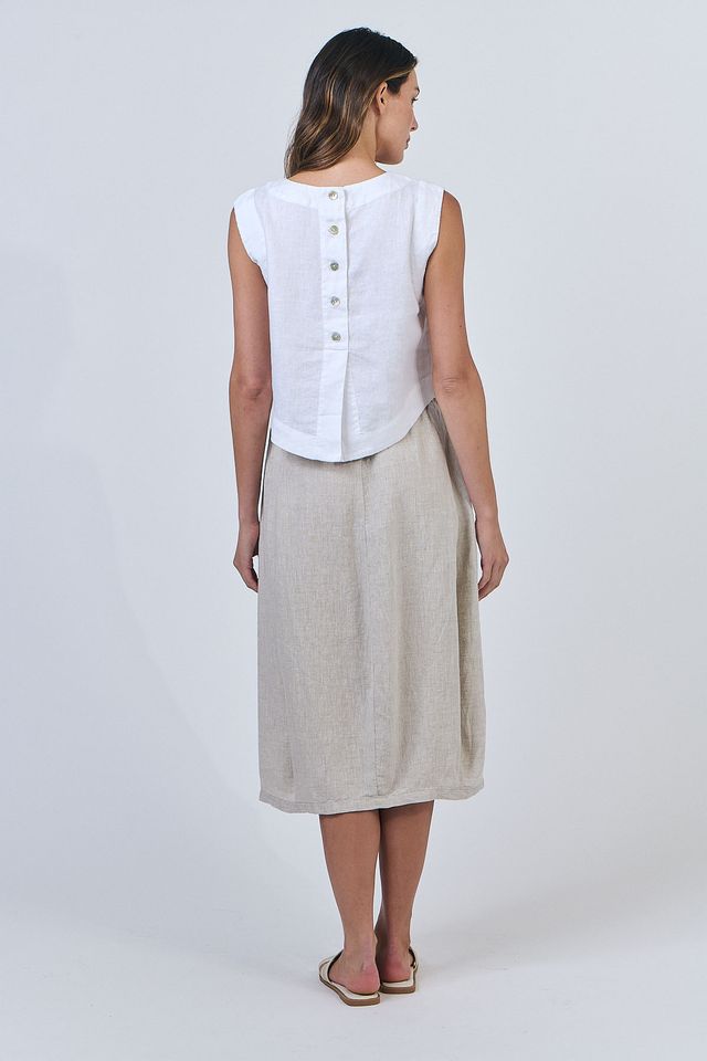 Bella Linen Top - White