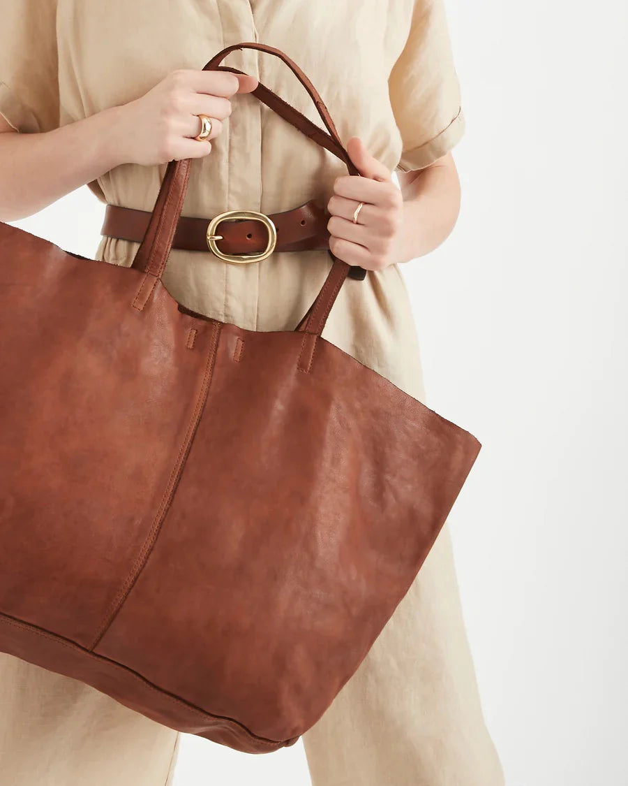 Unlined Tote Cognac - Gateway Gifts