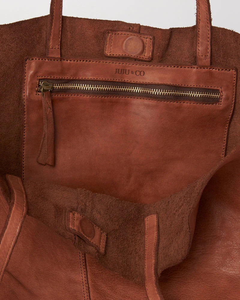 Unlined Tote Cognac - Gateway Gifts